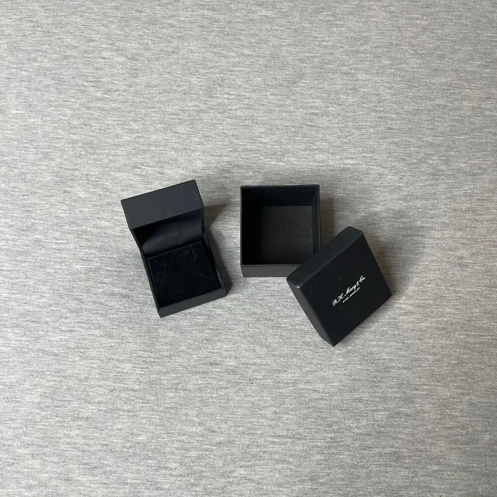 Macy’s 2” x 2.5” Black Jewelry Gift Box 2 PCS. Set